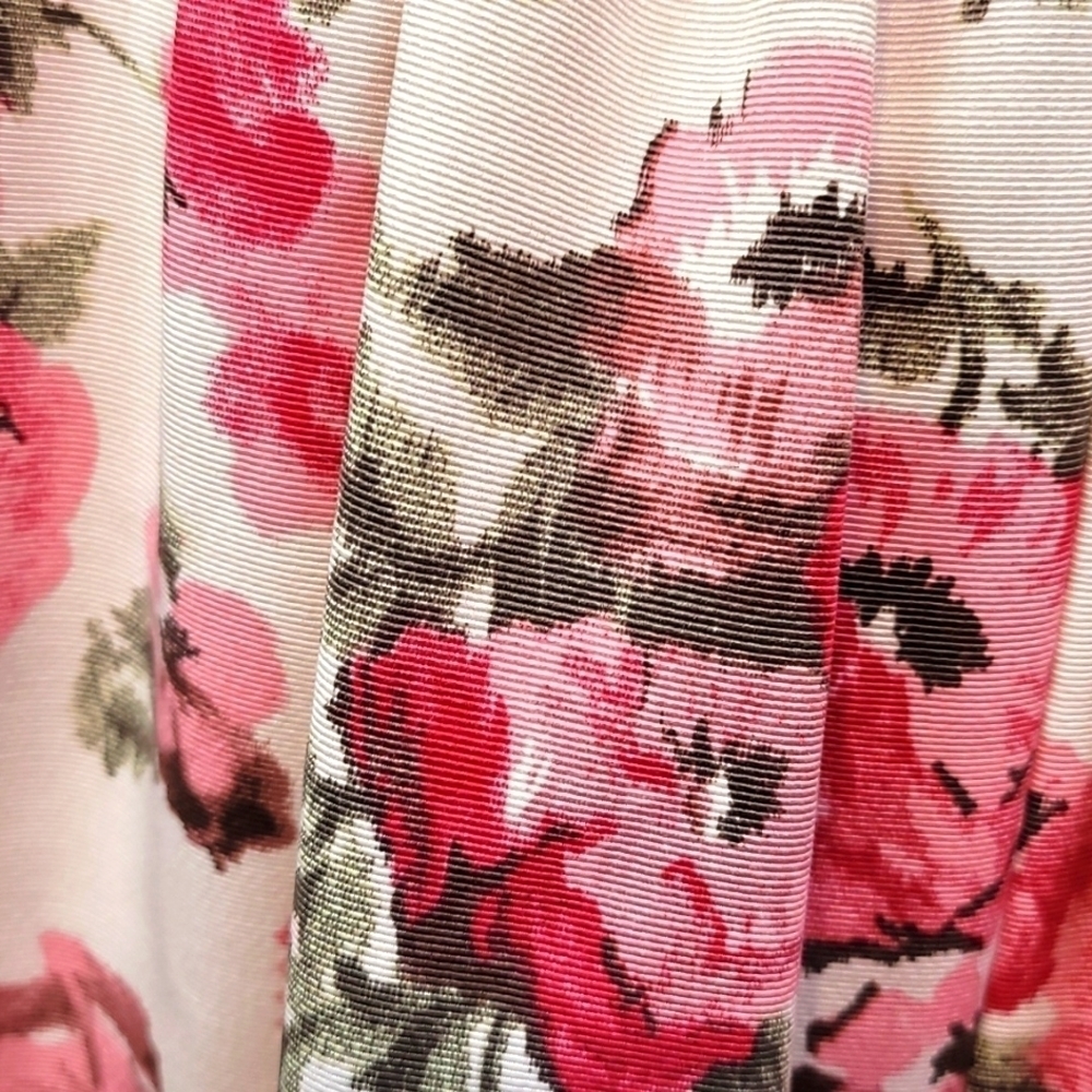 RACHEL Parcell Pink Brocade Floral Puff Sleeve Dress - Picture 12 of 17